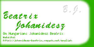 beatrix johanidesz business card